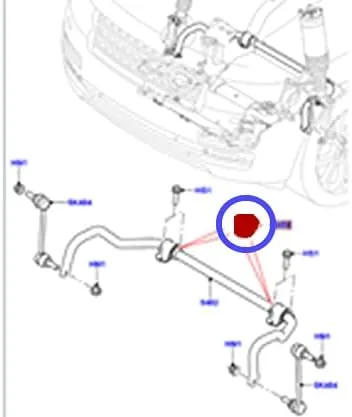 Vista 2 de BUJE DE BARRA ESTABILIZADORA DELANTERA LAND ROVER RANGE ROVER 2013 RANGE ROVER SPORT 2014 LR038557