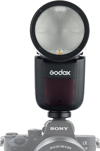 Vista 4 de GODOX V1 V1-S Flash para Sony, 76Ws 2.4G TTL Speedlite para Sony HSS 1/8000s, 480 disparos a potencia completa, batería recargable de iones