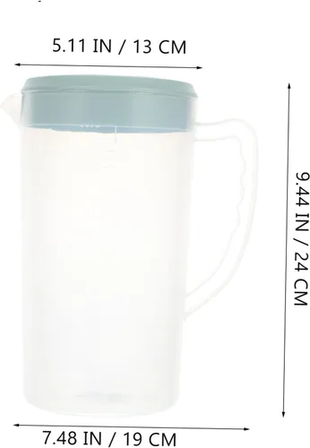 Vista 9 de Recipiente transparente grande de plástico dispensador de leche, jarra de té de 87.9 fl oz para nevera, jarra de agua fría, tetera de café, tetera