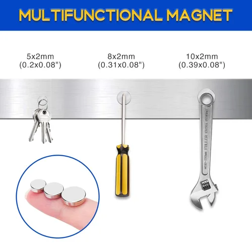 Vista 3 de 150 piezas de imanes pequeños, 3 tamaños surtidos de imanes de tierras raras en miniatura para refrigerador, para ciencia, bricolaje