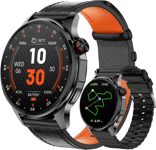 Smart Watch for Men Built-in GPS(Answer/Make Call/Text), 1.46" AI Smartwatch for Android Phones/iPhone, 100+ Sport Mode Fitness Tracker with