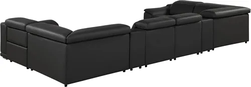 Vista 627 de BlackJack Furniture Venice - Sofá modular de cuero italiano de grano superior de 5 piezas con 3 reclinables eléctricos, reposacabezas ajustable