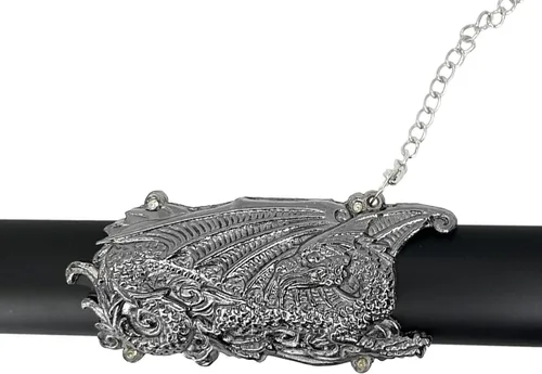 Vista 5 de Medieval Dragon Sword – Decorative Replica Display Piece, Dull Blade Collectible, Knight Fantasy Sword for Cosplay, Home Decor and Collections