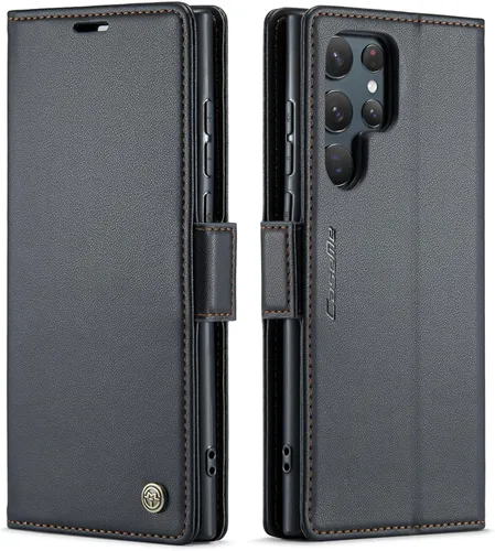 Vista 10 de QLTYPRI Funda tipo cartera para Samsung Galaxy S22, funda de cuero PU premium con cierre magnético, tipo folio con bloqueo RFID, ranuras