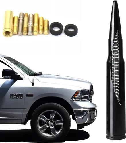 Antena de 50 Cal Stubby con mástil para eliminar la antena de pista, reemplazo para Ford F150 F250 F350 RAM 1500 2500 GMC Denali Chevy Pick-up,