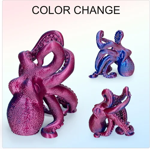 Vista 4 de Kretrum - Filamento de impresora 3D de seda de doble color PLA 1.75mm, filamento PLA de seda con cambio de color para impresión 3D, 1kg / 2.2lbs