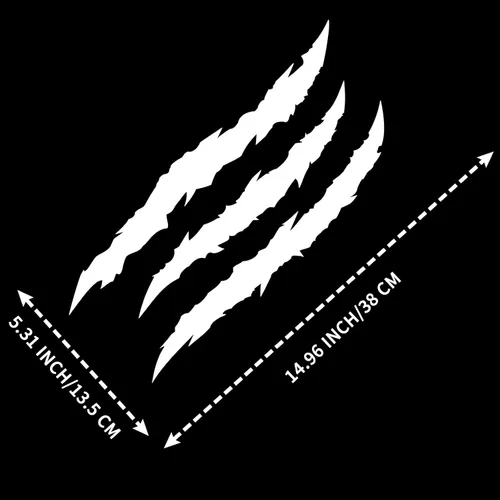 Vista 5 de 4 calcomanías de vinilo para automóvil, marcas de garra para hombres, gráficos de cejas de luz de automóvil (material PVC, blanco)