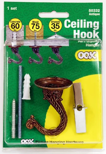 Vista 2 de OOK 50332 Gancho Jumbo con Herrajes, Latón Antiguo