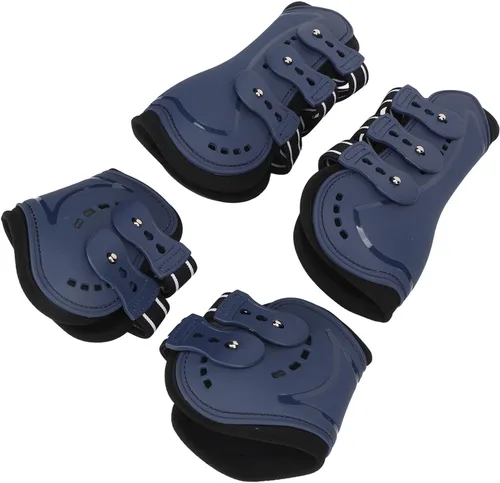 Vista 8 de banapoy Botas de tendón de caballo, botas de fetlock con frente abierto, botas de tendón de salto, botas para equitación, absorción de golpes, botas