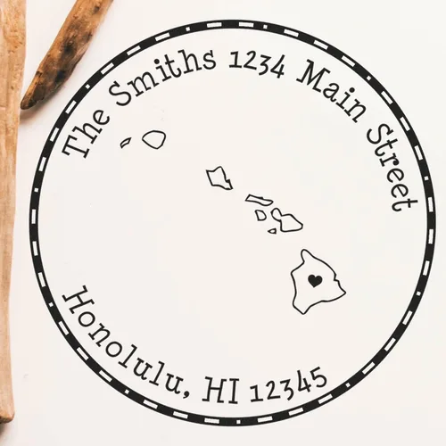 Vista 54 de Sello de dirección de devolución de Alabama, redondo autoentintado personalizado, 1-5/8 pulgadas tamaño de impresión Alabama State Luv Stamper