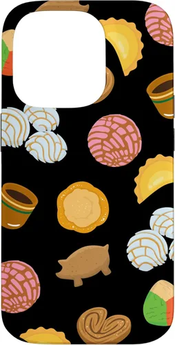 Vista 17 de Conchas Pan Dulce Pattern Black Phone Case Latina Gift Case Case for iPhone 17