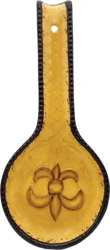 Vista 4 de ACK Cuchara de cerámica pintada a mano con girasol 3D Toscana para encimera de cocina, soporte para utensilios para cuchara, cucharón, espátula