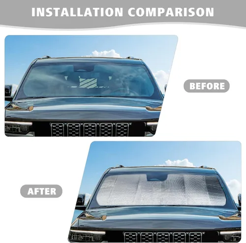 Vista 7 de Jimen Parasol para ventana Grand Cherokee, parasol delantero, protector térmico compatible con Jeep Grand Cherokee 2022-2023