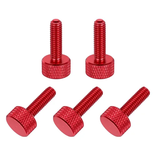 Vista 89 de MECCANIXITY 5 piezas M6x14mm Tornillos de pulgar estriado de cabeza plana, pernos de rosca completa de aleación de aluminio sólido para carcasas