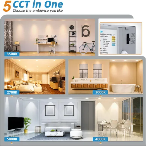 Vista 2 de VOLISUN Paquete de 24 unidades de iluminación empotrable de 3 pulgadas, luz LED empotrable de 5 CCT con caja de conexiones, 2700K-5000K