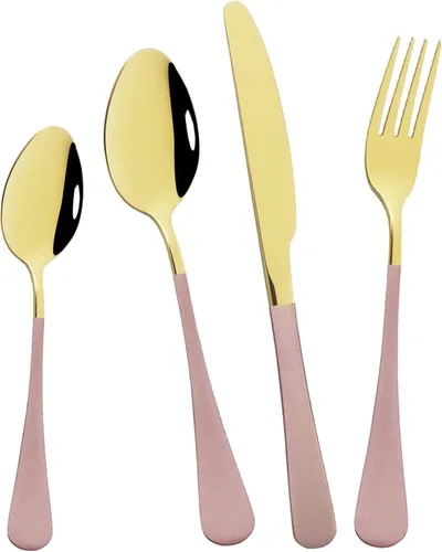 Vista 19 de JASHII Juego de cubiertos de acero inoxidable de 4 piezas, incluye cuchillo, tenedor, cuchara, cuchara de café, pulido con espejo, apto para negro