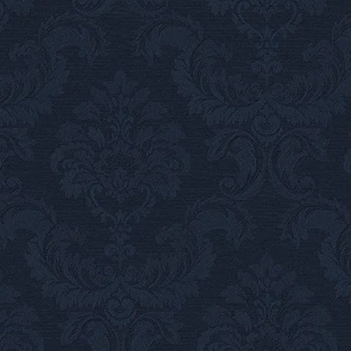 Manhattan Comfort NWSK34734 Hyattsville - Papel tapiz texturizado de damasco de seda, azul marino