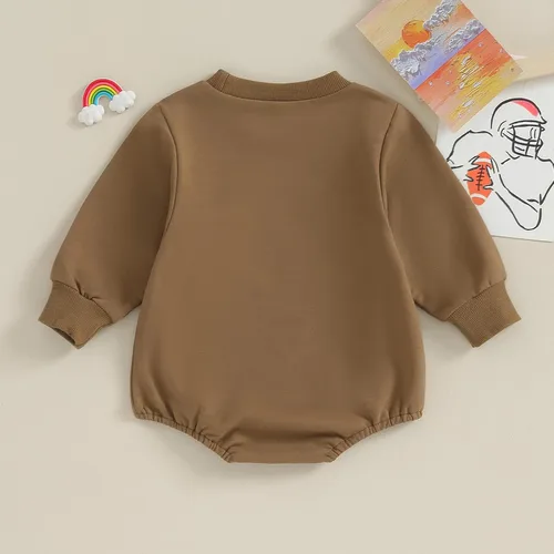 Vista 4 de MERSARIPHY Sudadera de fútbol para bebé, traje de manga larga con letras divertidas, ropa de otoño e invierno