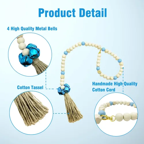 Vista 3 de Campanas colgantes para puerta de perro, timbres de entrenamiento para perros y cachorros, campanas antiguas, campana ajustable de entrenamiento