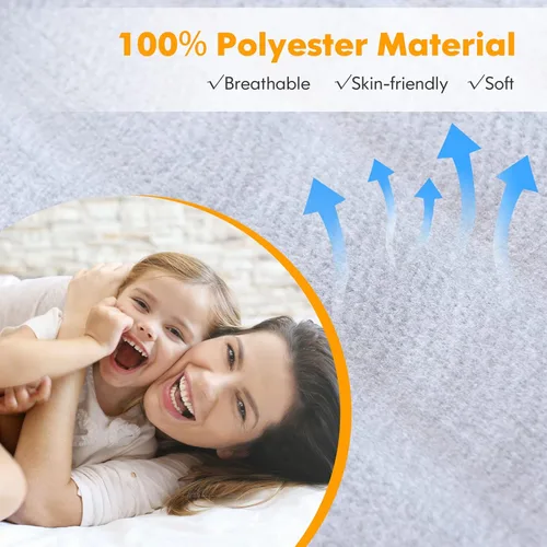 Vista 6 de S AFSTAR Protector de colchón con calefacción, protector de colchón eléctrico de 80 x 78 pulgadas, tamaño King con 8 temperaturas, temporizador de 4