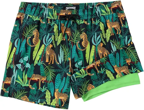 Vista 36 de Mens Swim Trunks with Compression Liner 5 Inch Inseam Swimming Trunks Shorts for Men
