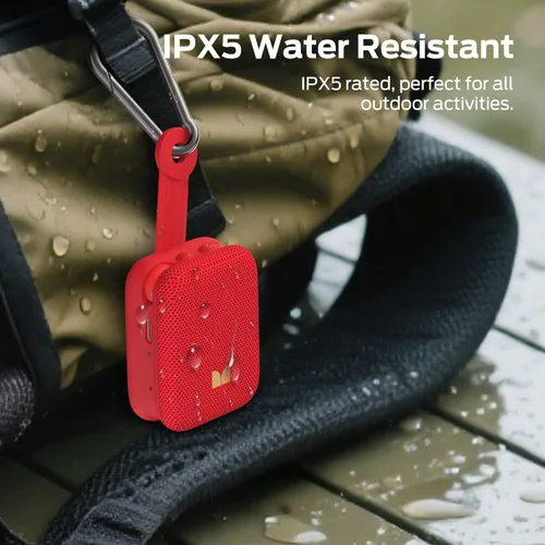 Vista 6 de Monster Atomic Atom Altavoz Bluetooth Portátil con Micrófonos para Llamadas Manos Libres, IPX5 Impermeable, Altavoz Compacto y Portátil