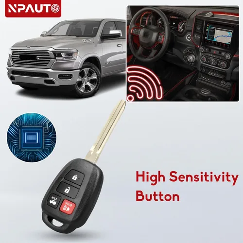 Vista 7 de H Chip - 2 llaveros para Toyota Corolla 2014-2019, Camry 2014-2017, Tacoma 2016-2018, llaves de automóvil de control remoto de entrada sin llave