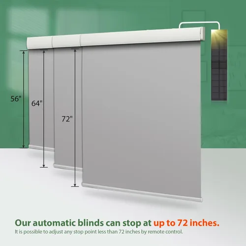 Vista 4 de Panel solar motorizado persianas enrollables mejoradas a inteligentes con oscurecimiento de cortesía persianas eléctricas automáticas para ventana