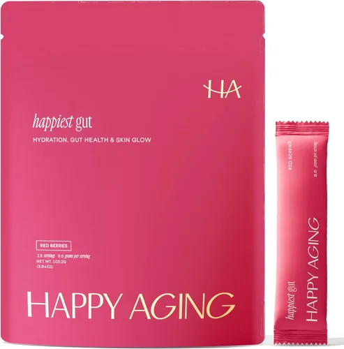 Vista 10 de Happy Aging Happiest - Polvo de hidratación intestinal - electrolitos + probióticos + prebióticos duales + ácido hialurónico - Equilibrio