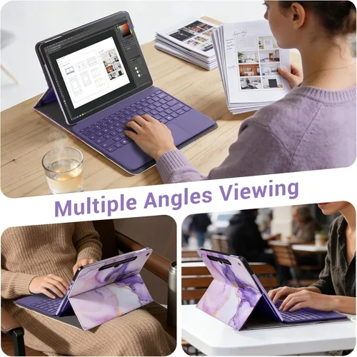 Vista 6 de CoBak Case for Microsoft Surface Pro 12" (2025), Premium Business Cover with Multi-Angle Stand, Embedded Stylus Holder, Keyboard Support & Built-in