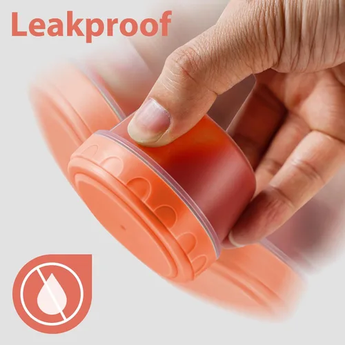 Vista 20 de Recipiente para aderezo de ensalada para llevar con tapas, apto para lavavajillas y microondas, recipientes pequeños para condimentos con líneas