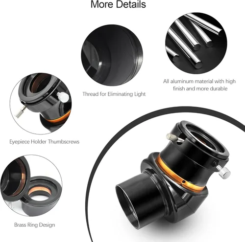 Vista 6 de Astromania Prisma de imagen erecta de 45 grados diagonal de 2 pulgadas para telescopio - Prisma BAK4 de montaje de imagen con revestimiento