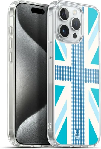 Vista 269 de Head Case Designs Blue Gingham Union Jack Collection - Funda de gel suave compatible con Apple iPhone 7 Plus/iPhone 8 Plus