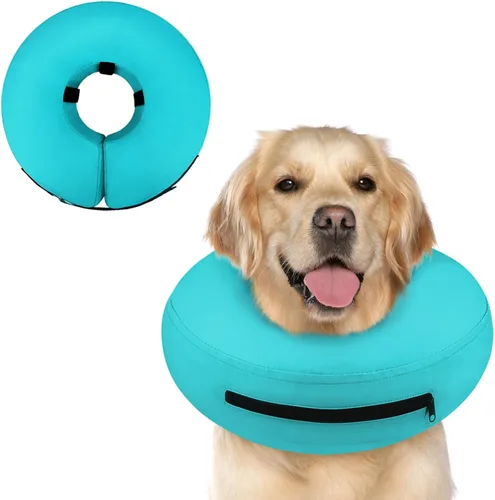 Vista 39 de Supet Collar Inflable de Cono para Perros Grandes, Medianos y Pequeños, Collar de Cono Suave para Perros y Gatos, ECollar de Cuello en Forma de Dona