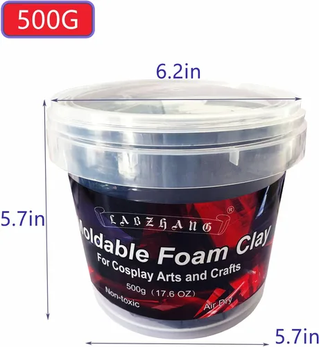 Vista 2 de Arcilla de espuma para cosplay de 17.64 oz, espuma ligera para esculpir, arcilla seca al aire para cosplay y disfraces, arcilla de espuma moldeable
