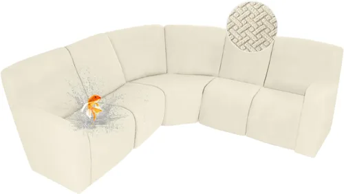 Vista 98 de ALIECOM Fundas 100% impermeables para sofá seccional reclinable, forma de L, elásticas, para esquina, funda para sofá seccional reclinable, lavable