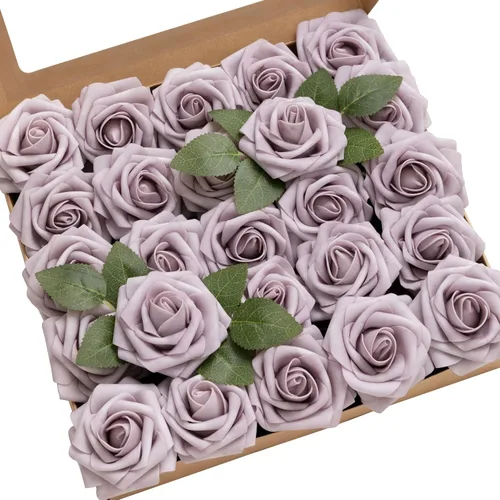 Vista 54 de Ling's moment Artificial Roses, Black, 3 Inch 25 Pcs Negro