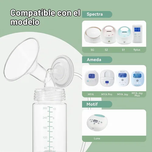 Vista 8 de Botella de almacenamiento de leche materna de 10 onzas, compatible con el enfriador de leche Momcozy de 22 onzas y bombas Spectra, botellas