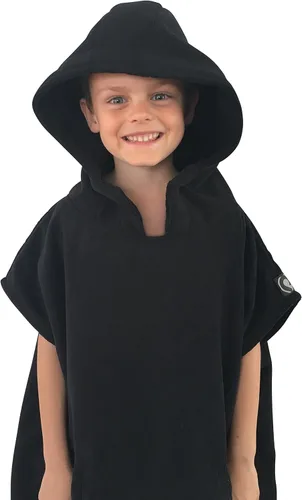 Vista 7 de Bata de natación para niños, poncho de playa de surf en toalla con capucha 100% algodón con mangas ajustables (aguamarina, adolescente)