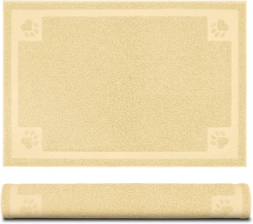 Vista 9 de Tapete de alimentación para mascotas para perros y gatos pequeños, de 24 x 16 pulgadas, flexible e impermeable, tapete de cuenco para perros