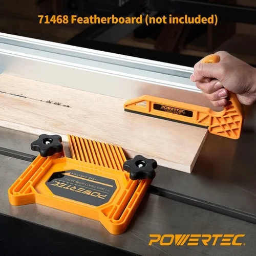 Vista 6 de POWERTEC Palo de empuje en forma de L para sierras de mesa, mesas de router, cepilladoras, palo de empuje para sierra de mesa con mango ergonómico