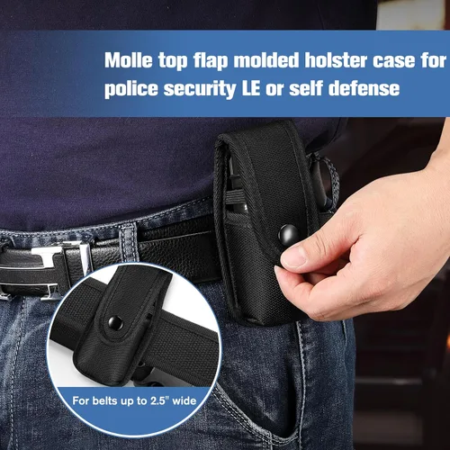 Vista 6 de FINPAC Funda moldeada para aerosol OC/Mace, bolsa de spray de pimienta con solapa superior MK3 MK4 Soporte para recipiente con botón a presión