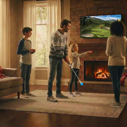 Vista 4 de PHIGOLF Home Golf Game Simulator: Enjoy Interactive Golf with Motion Sensor & Swing Stick for Indoor & Outdoor Fun – 38,000+ Courses Worldwide