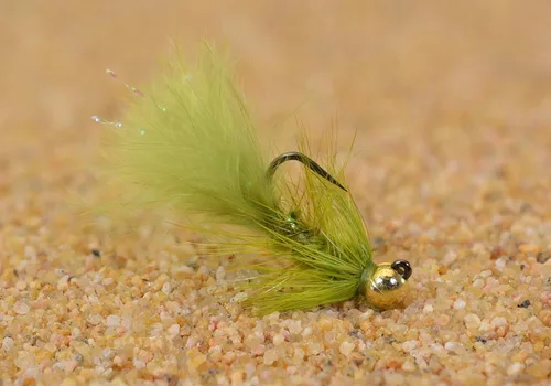 6 Ct - Mosca de cabeza de plantilla de tungsteno Micro Olive Wooly Bugger - Euro ninfa - Hanak Hook