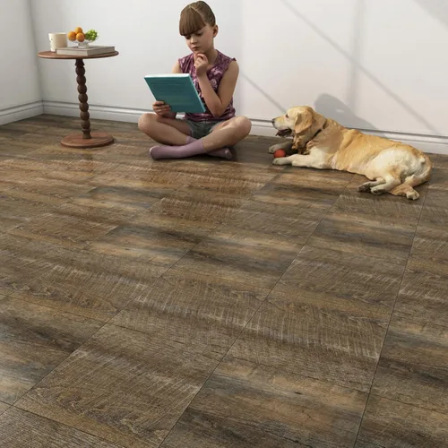 Vista 2 de Yenhome Suelo de vinilo impermeable de 36 x 6 pulgadas, para despegar y pegar, azulejos autoadhesivos temporales para inquilinos, madera retro