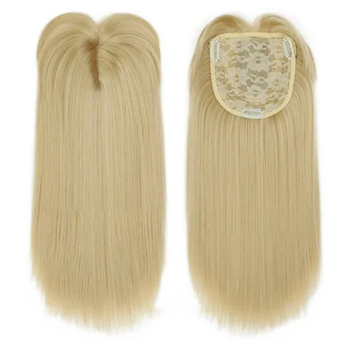 Vista 7 de LXUE Peluca recta de 14 pulgadas con clip para cabello fino, sintético, color negro