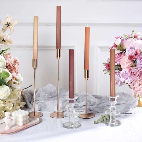 Vista 46 de Efavormart - Paquete de 10 velas cónicas de 12 pulgadas, diseño de cera premium, color blanco, velas sin perfume para entornos elegantes