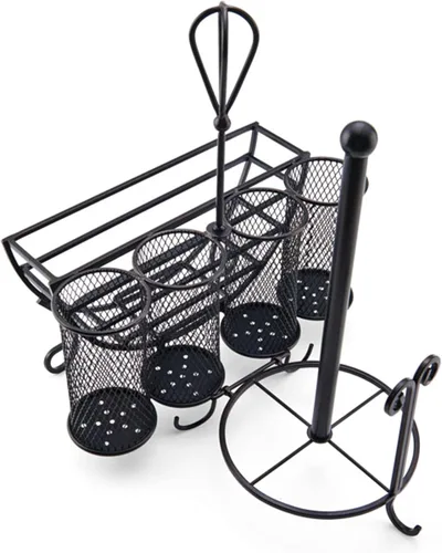 Vista 6 de Gourmet Basics by Mikasa caja para pícnic de metal, color negro antiguo