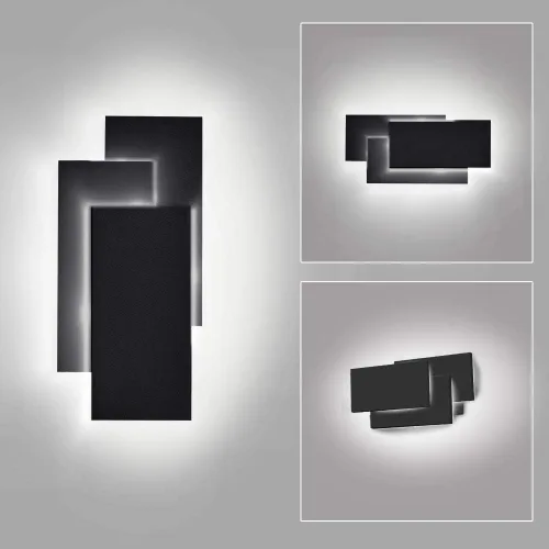 Vista 2 de Ralbay Apliques de pared negros de 24 W para interiores, luz LED moderna de pared para dormitorio arriba y abajo, luz de montaje en pared, blanco