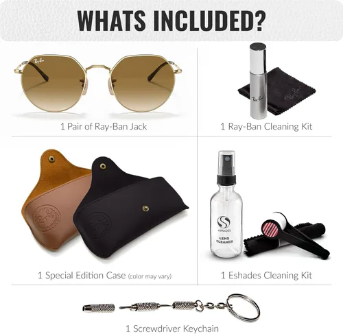 Vista 2 de Ray-Ban RB3565 Jack - Gafas de sol de forma cuadrada redonda con kit oficial de gafas